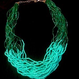 Two-Tone Green Bead Necklace